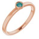 Chatham Created Alexandrite Ring in 14 Karat Rose Gold 3 mm Round Chatham Lab-Created Alexandrite Ring