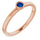 Genuine Chatham Created Sapphire Ring in 14 Karat Rose Gold 3 mm Round Chatham Lab-Created Genuine Sapphire Ring
