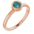Chatham Created Alexandrite Ring in 14 Karat Rose Gold 4.5 mm Round Chatham Lab-Created Alexandrite Ring