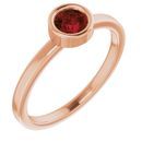 Red Garnet Ring in 14 Karat Rose Gold 4.5 mm Round Mozambique Garnet Ring