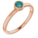 Genuine Alexandrite Ring in 14 Karat Rose Gold 4 mm Round Alexandrite Ring