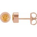 Golden Citrine Earrings in 14 Karat Rose Gold 4 mm Round Citrine Birthstone Earrings