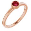 Natural Ruby Ring in 14 Karat Rose Gold 4 mm Round Ruby Ring