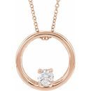 Lab-Grown Diamond Necklace in 14 Karat Rose Gold 5/8 Carat Lab-Grown Diamond Circle 16-18