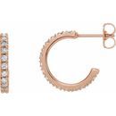 White Lab-Grown Diamond Earrings in 14 Karat Rose Gold 5/8 Carat Lab-Grown Diamond French-Set 15 mm Hoop Earrings