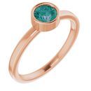 Chatham Created Alexandrite Ring in 14 Karat Rose Gold 5 mm Round Chatham Lab-Created Alexandrite Ring