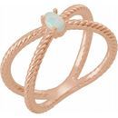 Natural Opal Ring in 14 Karat Rose Gold 5x3 mm Opal Criss-Cross Rope Ring