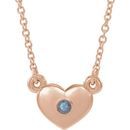 Genuine Alexandrite Necklace in 14 Karat Rose Gold Alexandrite Heart 16