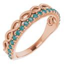 Genuine Alexandrite Ring in 14 Karat Rose Gold Alexandrite Infinity-Inspired Stackable Ring