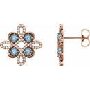 Genuine Amethyst Earrings in 14 Karat Rose Gold Amethyst & 1/4 Carat Diamond Earrings