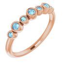 Genuine Aquamarine Ring in 14 Karat Rose Gold Aquamarine Bezel-Set Ring