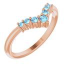 Genuine Aquamarine Ring in 14 Karat Rose Gold Aquamarine Graduated 