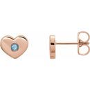 Genuine Aquamarine Earrings in 14 Karat Rose Gold Aquamarine Heart Earrings