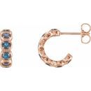 Genuine Aquamarine Earrings in 14 Karat Rose Gold Aquamarine Hoop Earrings