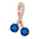 Genuine Sapphire Pendant in 14 Karat Rose Gold Genuine Sapphire & .05 Carat Diamond Pendant