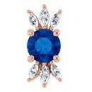 Genuine Sapphire Pendant in 14 Karat Rose Gold Genuine Sapphire & 1/4 Carat Diamond Pendant