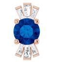 Genuine Sapphire Pendant in 14 Karat Rose Gold Genuine Sapphire & 1/6 Carat Diamond Pendant