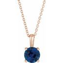 Genuine Sapphire Necklace in 14 Karat Rose Gold Genuine Sapphire 16-18
