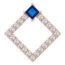 Genuine Sapphire Pendant in 14 Karat Rose Gold Genuine Sapphire & 3/8 Carat Diamond Pendant