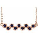 Genuine Sapphire Necklace in 14 Karat Rose Gold Genuine Sapphire Bezel-Set Bar 16-18