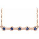 Genuine Sapphire Necklace in 14 Karat Rose Gold Genuine Sapphire Bezel-Set Bar 16