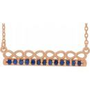 Genuine Sapphire Necklace in 14 Karat Rose Gold Genuine Sapphire Infinity-Inspired Bar 16