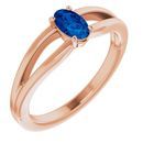 Genuine Sapphire Ring in 14 Karat Rose Gold Genuine Sapphire Solitaire Youth Ring