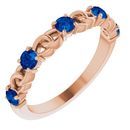 Genuine Sapphire Ring in 14 Karat Rose Gold Genuine Sapphire Stackable Link Ring