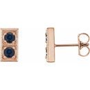 Genuine Sapphire Earrings in 14 Karat Rose Gold Genuine SapphireTwo-Stone Earrings