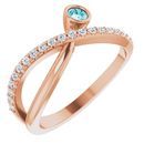Genuine Zircon Ring in 14 Karat Rose Gold Genuine Zircon & 1/5 Carat Diamond Ring