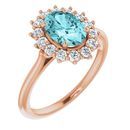 Genuine Zircon Ring in 14 Karat Rose Gold Genuine Zircon & 3/8 Carat Diamond Ring
