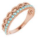 Genuine Zircon Ring in 14 Karat Rose Gold Genuine Zircon Infinity-Inspired Stackable Ring