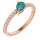 Chatham Created Alexandrite Ring in 14 Karat Rose Gold Chatham Created Alexandrite & 1/6 Carat Diamond Ring
