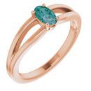 Created Alexandrite Ring in 14 Karat Rose Gold Chatham Created Alexandrite Solitaire Youth Ring