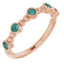 Chatham Created Alexandrite Ring in 14 Karat Rose Gold Chatham Created Alexandrite Stackable Beaded Ring