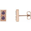 Genuine Chatham Created Alexandrite Earrings in 14 Karat Rose Gold Chatham Created AlexandriteTwo-Stone Earrings