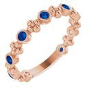 Genuine Chatham Created Sapphire Ring in 14 Karat Rose Gold Chatham Created Genuine Sapphire Beaded Ring