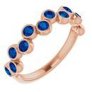 Genuine Chatham Created Sapphire Ring in 14 Karat Rose Gold Chatham Created Genuine Sapphire Bezel-Set Ring
