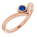 Genuine Chatham Created Sapphire Ring in 14 Karat Rose Gold Chatham Created Genuine Sapphire Solitaire Bezel-Set 