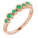 Genuine Chatham Created Emerald Ring in 14 Karat Rose Gold Chatham Created Emerald Bezel-Set Ring