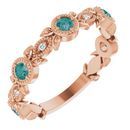 Chatham Created Alexandrite Ring in 14 Karat Rose Gold Chatham Lab-Created Alexandrite & .03 Carat Diamond Ring