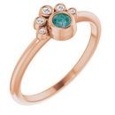 Chatham Created Alexandrite Ring in 14 Karat Rose Gold Chatham Lab-Created Alexandrite & .04 Carat Diamond Ring