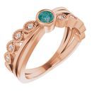 Chatham Created Alexandrite Ring in 14 Karat Rose Gold Chatham Lab-Created Alexandrite & .05 Carat Diamond Ring
