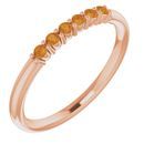 Golden Citrine Ring in 14 Karat Rose Gold Citrine Stackable Ring
