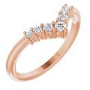 White Diamond Ring in 14 Karat Rose Gold Diamond Graduated 