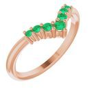 Genuine Emerald Ring in 14 Karat Rose Gold Emerald Graduated 