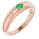 Genuine Emerald Ring in 14 Karat Rose Gold Emerald Petite Dome Ring