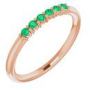 Genuine Emerald Ring in 14 Karat Rose Gold Emerald Stackable Ring