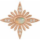 Genuine Opal Pendant in 14 Karat Rose Gold Ethiopian Opal & .08 Carat Diamond Celestial Pendant