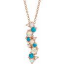 14 Karat Rose Gold Ethiopian Opal Turquoise & .03 Carat Weight Diamond 16-18